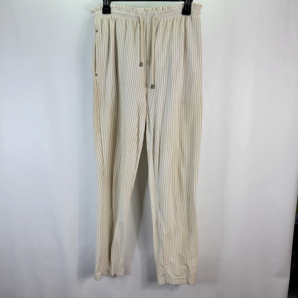 Liz Claiborne Liz & Co. 100% Cotton Striped Beachy Drawstring Pants Size SP